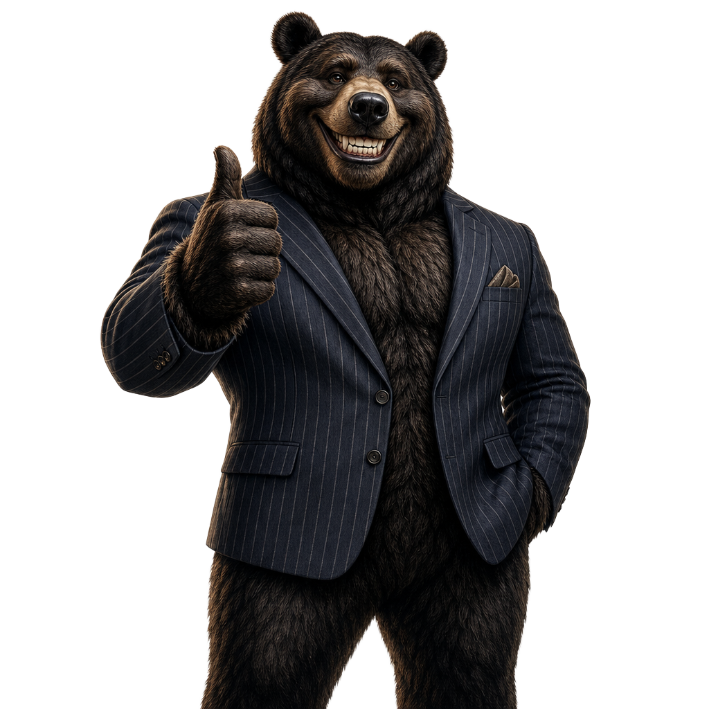 Short Radar bear mascot